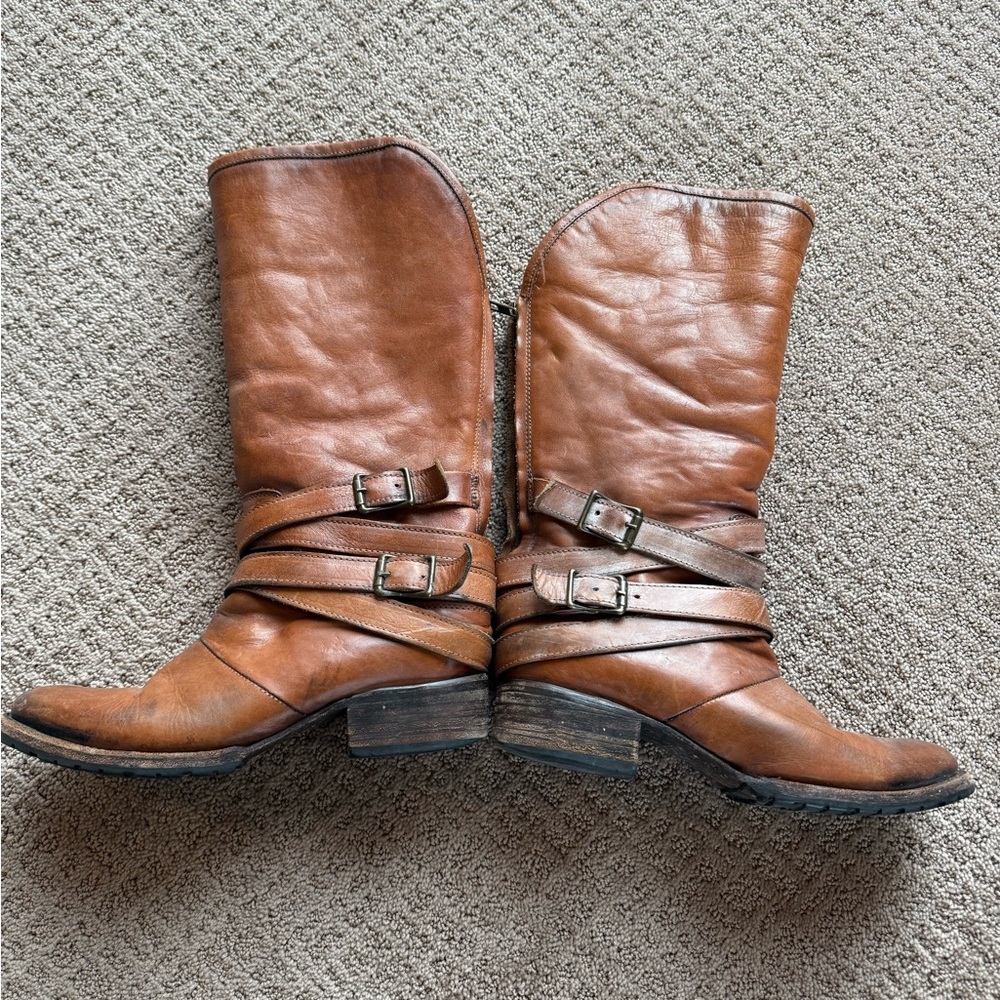 Freebird Tan Leather Dillon Sherpa Boots